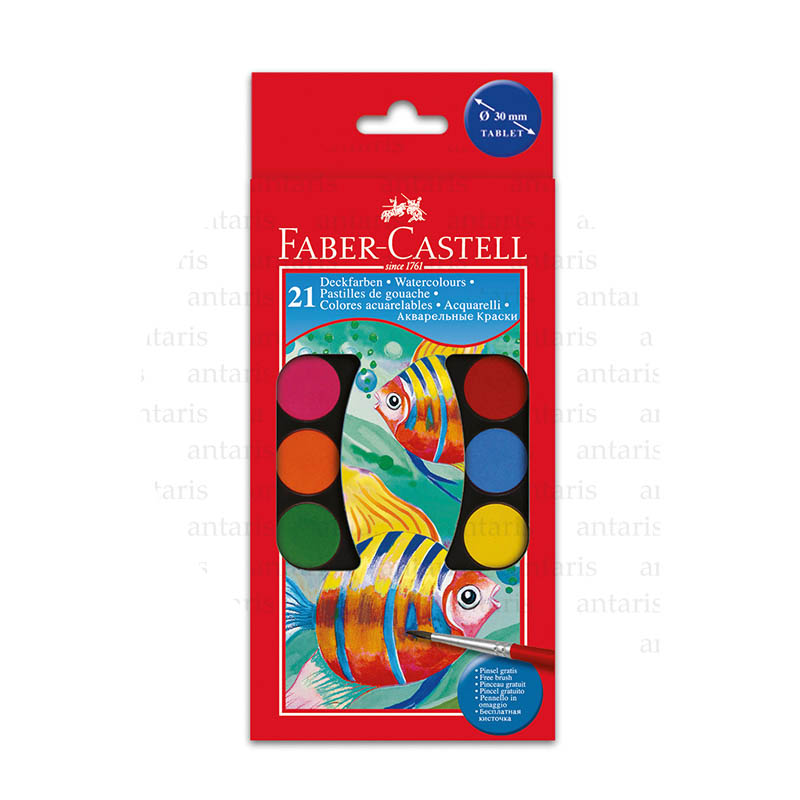 Akvarel boya 21rəng + fırça Faber-Castell